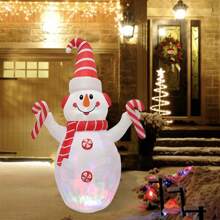 Inflatable Snowman Christmas Christmas Large Illuminated Party Decoration Home Garden Store Shopping Mall Commerce End Of Year Celebration Decoration - Đỏ và trắng - Xem 3