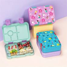 1pc 810ml Large Capacity Lunch Box, Divided Bento Box, Detachable, Easy To Clean; Easy To Carry, Sealed And Leak Proof, Separated Design; Durable And Sturdy, Drop Resistant With A Good Hand Feel, Suitable For Offices, Schools, Outdoors, Picnicking - Multicolor - View 2