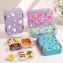 1pc 810ml Large Capacity Lunch Box, Divided Bento Box, Detachable, Easy To Clean; Easy To Carry, Sealed And Leak Proof, Separated Design; Durable And Sturdy, Drop Resistant With A Good Hand Feel, Suitable For Offices, Schools, Outdoors, Picnicking - Multicolor - View 1