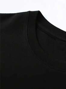 Camiseta con el meme del gato que come cemento - Camiseta divertida unisex de cuello redondo de manga corta de 190g - Negro - Ver 5