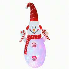 Inflatable Snowman Christmas Christmas Large Illuminated Party Decoration Home Garden Store Shopping Mall Commerce End Of Year Celebration Decoration - Đỏ và trắng - Xem 1