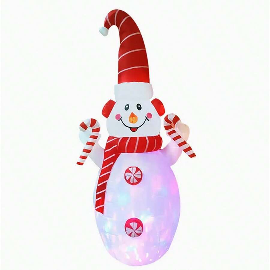 Inflatable Snowman Christmas Christmas Large Illuminated Party Decoration Home Garden Store Shopping Mall Commerce End Of Year Celebration Decoration - Đỏ và trắng - Xem 1