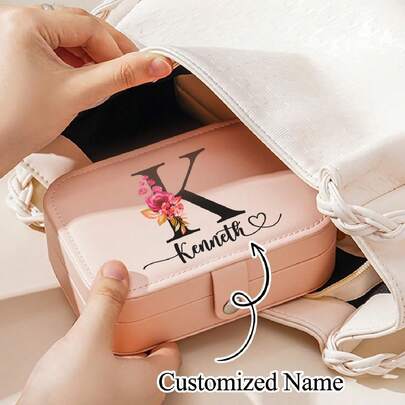 Hộp đựng trang sức khắc tên theo yêu cầu, hộp đựng trang sức có ngăn điều chỉnh được, quà tặng cá nhân hóa cho phụ nữ, phù dâu, mẹ, bạn bè, giáo viên, quà tặng tùy chỉnh, hộp đựng trang sức cho bố, mẹ, gia đình, bạn bè, con trai, con gái nhân dịp kỷ niệm, ngày Valentine, ngày của mẹ, sinh nhật, ngày thiếu nhi, ngày của cha.