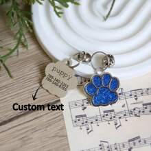 1PC Flash Claw Print With Bell Dog ID Tag Set, Personalized Puppy Kitten Listing, Gift Bell, Custom Text, Customizable Phone Number Home Address Name, Etc., Cat Claw Claw Pendant, Listing For Cats And Dogs, Anti-Loss Dog Tags Personalized For Pets Dog Tag Paw Print Stainless Steel Dog Name Tag Pet Tag For Dogs Cats Custom Dog ID Tags Dog Name Tags Glitter Bling ID Tag For Cat Pet Dog Puppy Gifts Birthday Graduation - Silver - View 14