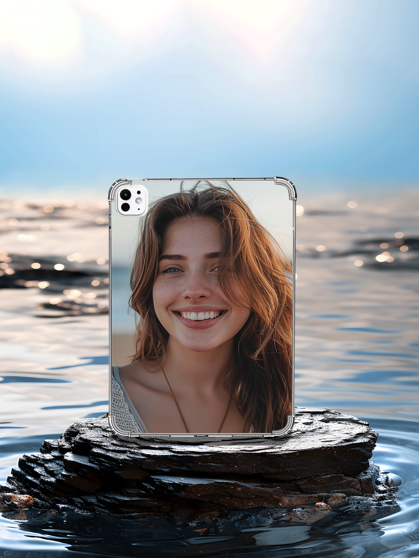 1 件定制家庭肖像、儿童和宠物照片防摔气垫保护平板电脑外壳，适用于 iPad Pro 13、Air 13 - 無色 - 查看 2