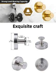 4 件装淋浴吸盘挂钩，不锈钢防水吸盘挂钩，免钻挂钩，适用于淋浴、浴室、厨房，可安装在玻璃淋浴门、镜子、瓷砖和其他光滑表面上，可悬挂毛巾、浴袍、丝瓜络等。1/2 件装 - 彩色 - 查看 3