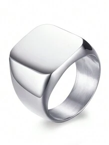 Anillo personalizado de acero inoxidable grabado para hombres, regalo de aniversario o festivo