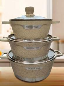 2-10PCS/Set Non-Stick Cookware Set ,Multi-Purpose Cookware Set ,Suitable For Boiling Seafood With Gas And Open Flame,Suitable For Home Kitchen Use - Multicolor - View 3