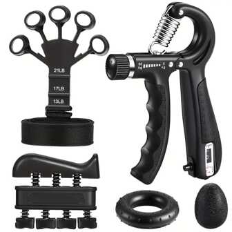 5pcs/Set Power Training Kits, Including Finger Exerciser, Grip Strengthener, Hand Stretcher, Grip Ball And Forearm Exerciser, For Muscle Workout Gym Accessories