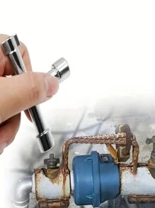4 合 1 多功能银色扳手十字扳手手动工具多功能工具，用于电气、电梯和阀门控制，具有可互换的钻头和耐用的结构 - 銀色 - 查看 7