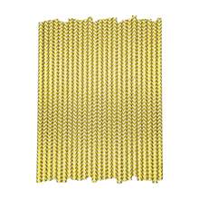 25pcs Disposable Wavy Patterned Paper Straws, Suitable For Slushies, Bubble Tea, Juice And Iced Coffee, 6 X 197mm, Perfect For Parties, Birthdays, Weddings, Christmas - Essential Kitchen & Dining Supplies