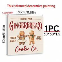 1Pc Bánh quy gừng Bắc Cực phong cách nghệ thuật treo tường cổ điển, Trang trí nhà bếp theo phong cách trang trại mộc mạc, Định hướng ngang, Hình vuông, Bảng áp phích có thể đóng khung 7,87x7,87 inch, Nghệ thuật treo tường bằng vải canvas - Nhiều màu - Xem 16