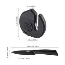 1pc Black Sharp Fruit Knife [Ceramic Sharpener Included], Multi-Purpose Anti-Corrosion Nonstick Fruit Knife