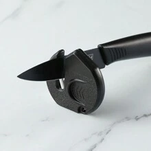 1pc Black Sharp Fruit Knife [Ceramic Sharpener Included], Multi-Purpose Anti-Corrosion Nonstick Fruit Knife