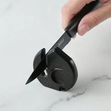1pc Black Sharp Fruit Knife [Ceramic Sharpener Included], Multi-Purpose Anti-Corrosion Nonstick Fruit Knife