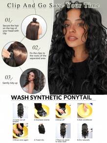 Extensions de cheveux à clipser, 4 pièces Extensions de cheveux de 12 pouces, extensions de cheveux ondulés courts, invisible, faites de fibres synthétiques douces. Convient pour une utilisation quotidienne des femmes.