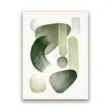 1 件绿色抽象几何海报画廊墙壁艺术帆布画北欧海报和印刷品墙壁画适用于客厅装饰无框架 - 彩色 - 查看 14