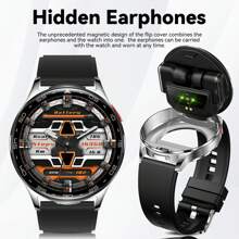 EIGIIS 2 In 1 Smart Watches With Earbuds For Women (Call Receive/Music Playback) IP67 Waterproof Fitness Sports Watch 100+ Sports Modes Health Monitor For IOS Android Perfect Gifts For Women,Simple, Fashionable, Classic - Bạc - Xem 2