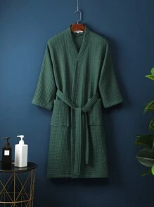 1 Stück Bademantel mit Waffel-Textur, unisex Kimono Bademantel, Frühling Sommer Hotel SPA Bademantel, saugfähig und schnell trocknend, weite Passform, Mehrfarbig, Badezimmer & Heim Accessoires Heim Badezimmer Dekoration Rückkehr zur Schule - Verschiedenfarbig - Übersicht 17