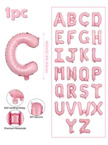 Balão decorativo com letras rosa de 1 peça de 16 polegadas, balão de alumínio com letras de A a Z, decoração para festas faça você mesmo, festa de aniversário, decoração de aniversário de casamento, decoração para casa, volta às aulas, dia dos namorados - Multicolorido - Ver 30