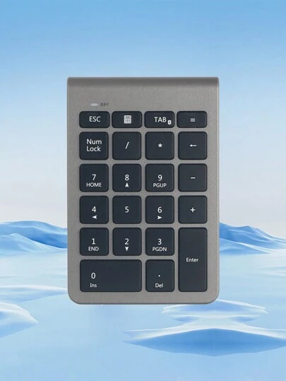 Pavé numérique sans fil B038, pavé numérique 22 touches portable Bluetooth pour comptabilité financière, extension de clavier numérique 10 touches pour ordinateur portable, PC, bureau, Surface Pro, ordinateur portable - Gris