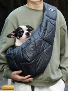 Large-Capacity Pet Messenger Bag-Comfortable Strap, Thickened With Cotton Winter Pet Backpack, Convenient For Travel, Hands-Free Carrying And Stress-Free Pet Transportation