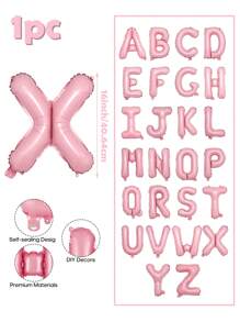 Balão decorativo com letras rosa de 1 peça de 16 polegadas, balão de alumínio com letras de A a Z, decoração para festas faça você mesmo, festa de aniversário, decoração de aniversário de casamento, decoração para casa, volta às aulas, dia dos namorados - Multicolorido - Ver 18