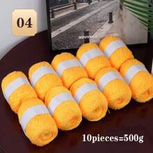 10 件/套丝纤维纱线绞线，亲肤针织，手工编织材料，适用于毛衣、围巾、帽子等 - 10PCS - 查看 30