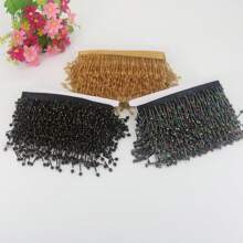 2 Yard 5.5cm Wide Beaded Tassels Lace Trim Fringe Garment Dress Tassel Decoration Ornaments Hanging Bead Curtain DIY Decoration
