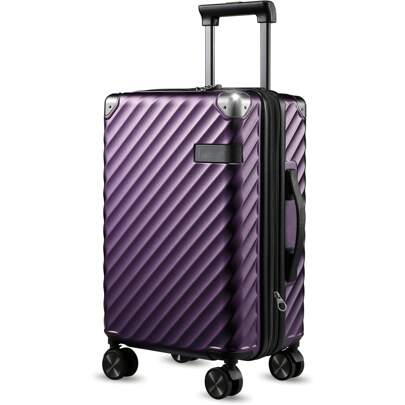 1pcs  Luggage With Spinner Wheels, Polycarbonate Expandable Hard Shell Suitcase, Carry On 20 Inch, Purple