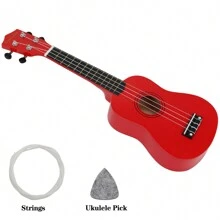 21 Inch Soprano Ukulele With Gig Bag, Pick, And Spare Strings – Great For Schools And Beginners - 紅色 - 查看 9