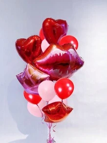 13 quả bóng bay lá kim cỡ lớn, bóng bay hình trái tim/ngôi sao màu đỏ 18 inch, bóng bay ngôi sao màu hồng cánh sen, bóng bay cao su macaron màu đỏ 10 inch dùng để trang trí tiệc ngày lễ tình nhân - Nhiều màu - Xem 2