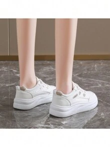 女士厚底透气百搭防水防滑软底休闲运动鞋 - 白色 - 查看 3