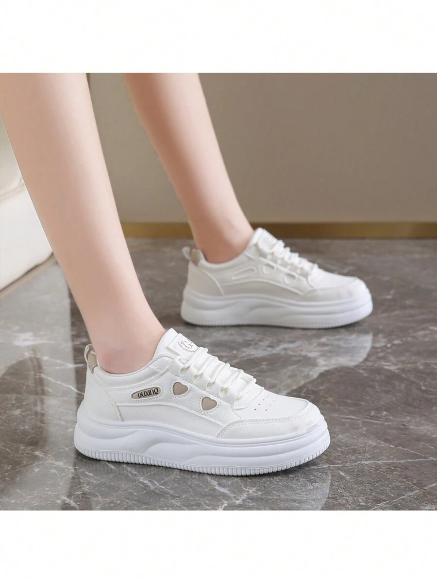 女士厚底透气百搭防水防滑软底休闲运动鞋 - 白色 - 查看 1