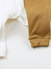 Bebê 3Peças Macacão Minimalista Cores Neutras 0 a 12 Meses Inverno 100% Algodão Recem Nascido Saida Maternidade