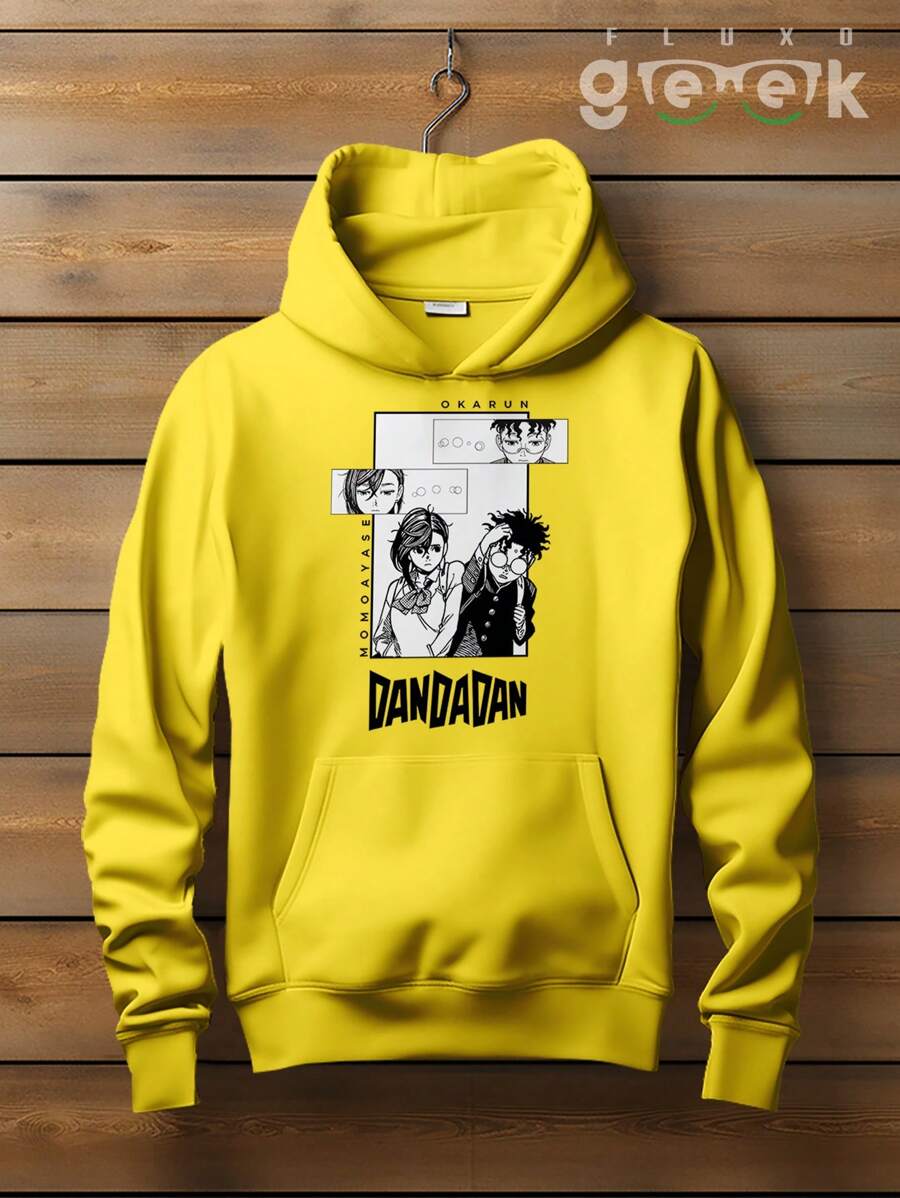 Dandadan Anime Transformation Japanese Drawing Otaku Momo Okarun Aira Momoayase  2567 GEEK FLUX Sweatshirt - Màu vàng - Xem 1