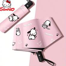 Sanrio Sanrio Pacha Dog Automatic Folding Umbrella - UV Resistant, Lightweight , Suitable For Daily Commuting Or Outdoor Exploration Summer Cooling,Beach,Travel