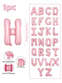 Balão decorativo com letras rosa de 1 peça de 16 polegadas, balão de alumínio com letras de A a Z, decoração para festas faça você mesmo, festa de aniversário, decoração de aniversário de casamento, decoração para casa, volta às aulas, dia dos namorados - Multicolorido - Ver 9