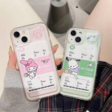 Sanrio 1pc Creative Tags Vliegticket Apple 15 Telefoonhoesje Compatibel met Iphone 14promax Pacha Hond Schattig 13 Schattig Kaartje Geventileerd Telefoonhoesje, Geschikt voor Meerdere Modellen, All-Round Bescherming, Modieus Ontwerp, Eenvoudig Laden En Lossen