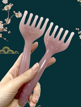 头皮按摩器（塑料）、刮痧背部按摩器、头部抓痒器便携式手持式 SPA 头部按摩器，深度放松，返校用品