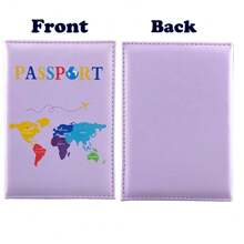 [定制] 个性化 3D 地图设计皮革护照套，旅行时携带方便，旅行必备，轻质人造皮革，可折叠旅行盒，适合男女、学生和户外度假，是节日和情侣的理想礼物 - 黑色 - 查看 3