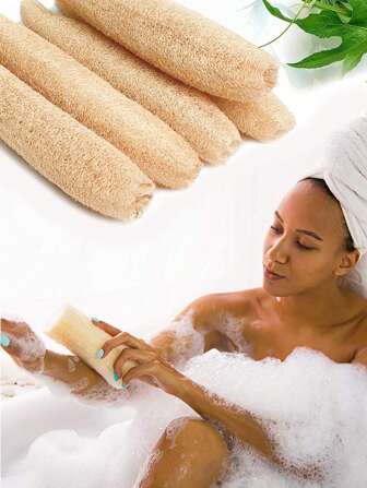 2st/1st Naturlig organisk Luffa-svamp, stark exfolierande kropps- och ryggskrubb, för män och kvinnor, SPA, skönhet, daglig badvård