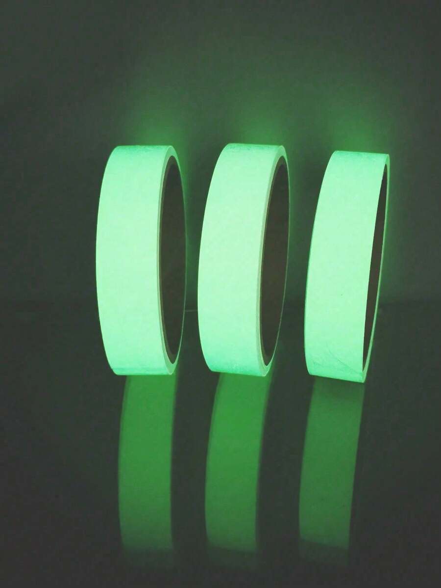 2pcs Luminous Tapes, Green & Blue Warning Glow In The Dark Anti-Slip Stickers, Reflective Fluorescent Tape