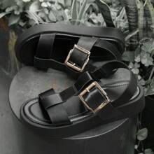 Mubberry Women's Fashion Sandals Women's Summer Open Toe Adjustable Sandals Women's Flat Black Sandals