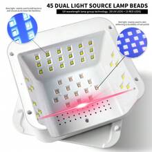 LIMEGIRL Lampu Kuku LED Profesional, Lampu Kuku UV Cocok untuk Manikur Gel, Lampu Kuku LED dengan 4 Mode Pengaturan Waktu, Lampu Kuku Gel Dihiasi dengan Rhinestone Berkilau dan Trim Emas Mawar, Cocok Sebagai Hadiah Liburan untuk Ibu dan Pacar - Putih - View 2