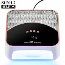 LIMEGIRL Lampu Kuku LED Profesional, Lampu Kuku UV Cocok untuk Manikur Gel, Lampu Kuku LED dengan 4 Mode Pengaturan Waktu, Lampu Kuku Gel Dihiasi dengan Rhinestone Berkilau dan Trim Emas Mawar, Cocok Sebagai Hadiah Liburan untuk Ibu dan Pacar - Putih - View 7
