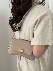 复古轻便商务休闲巧克力棕色翻盖包，复古PU材质，适合青少年、女性、大学生、年轻职业人士和上班族，完美适用于办公室、大学、工作、商务、通勤、户外活动、旅行、徒步等场合。 - 卡其色 - 查看 4