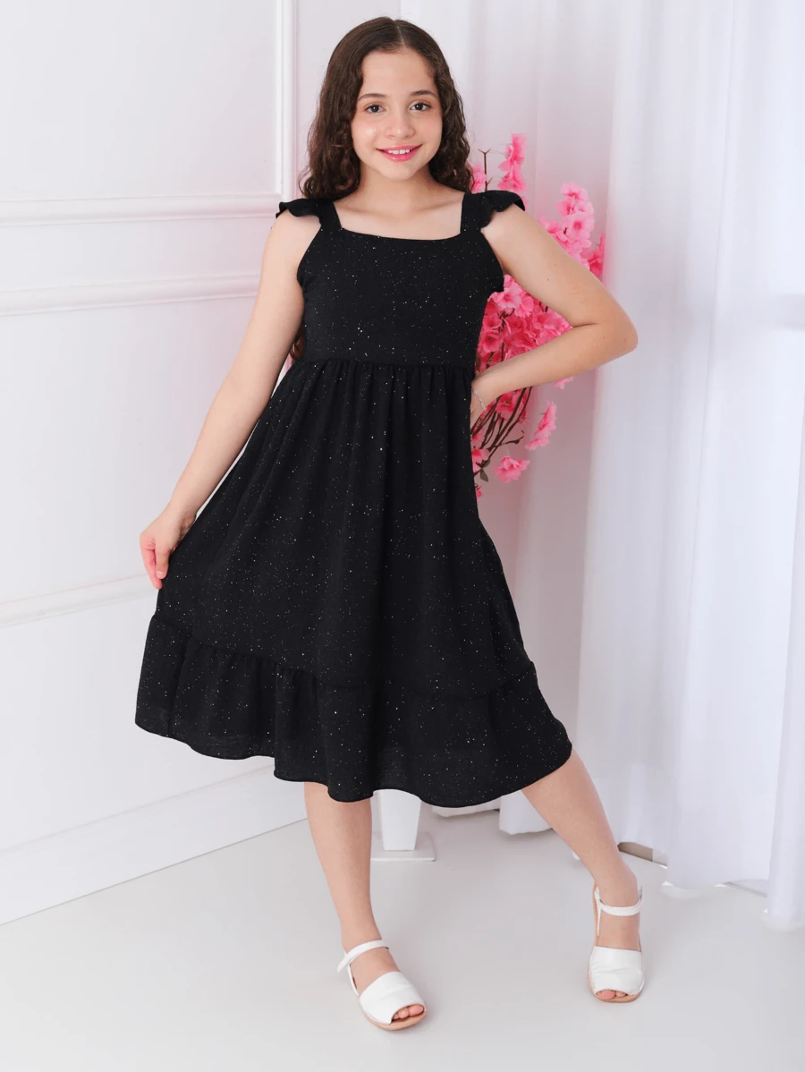 RAFAELITA CHILDREN'S DRESS WITH SHINE FOR GIRLS CHRISTMAS - Black - View 1