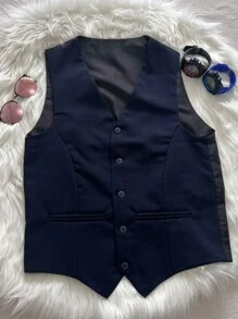 Men's Vests Can Be Combined With Suits And Shirts - Navy Blue - View 3