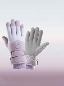 Gants de ski d'hiver femme, doublure thermique, épais, écran tactile, coupe-vent, imperméable, gants chauds pour le cyclisme et les activités de neige